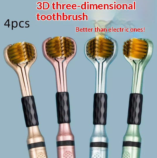 Three-sided Soft-bristle Toothbrush High-end For Interdental Cleaning Gum Care And Tongue Coating Removal