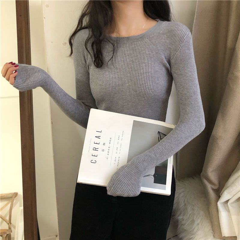 Women's Slim-fit Korean Style All-matching Pullover Thin Sweater