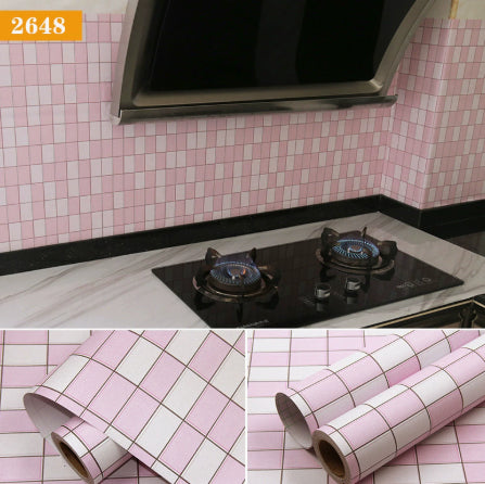 Kitchen Stickers Waterproof Oil-resistant Fire-retardant Wallpaper Self-adhesive Wall Covering