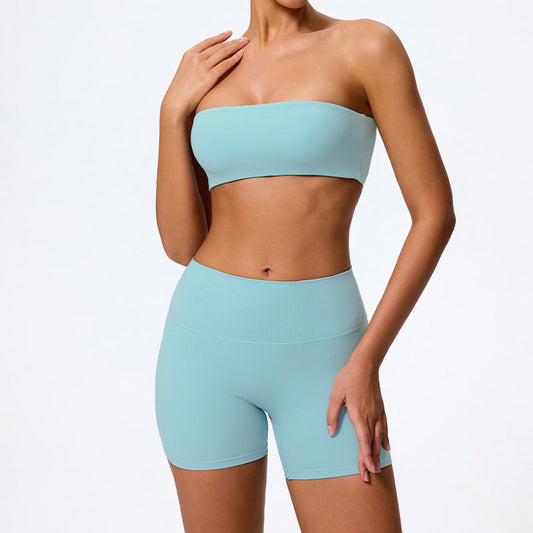 Tube-top High-waisted Butt-lifting Workout Fitness Pants Outdoor Set