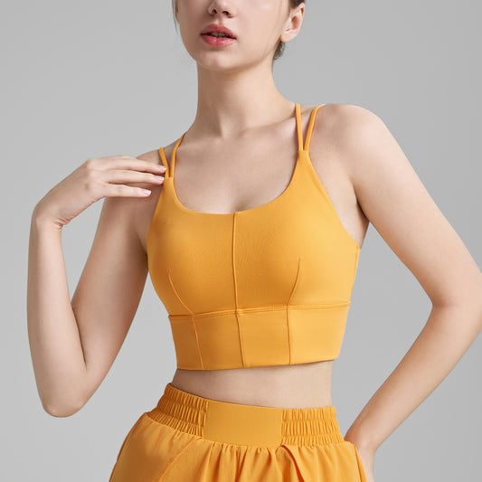 Double-strap Fitness Bra Fixed Cup Naked Feeling Yoga Vest
