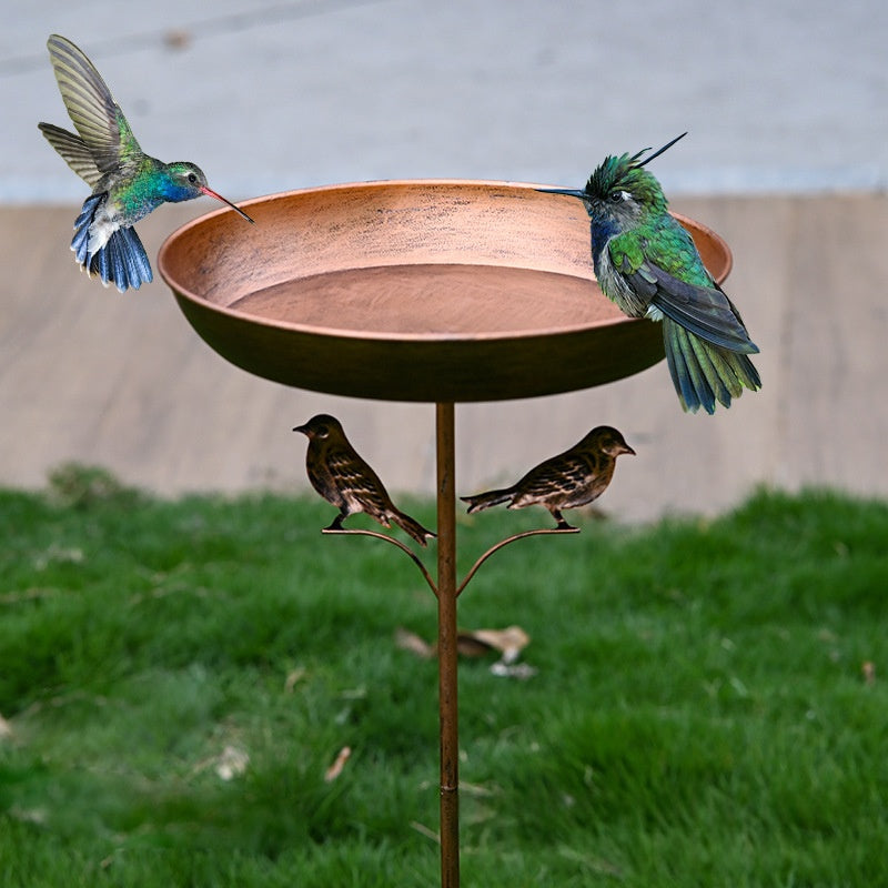 Outdoor Wrought-iron Bird Bath Basin Stand