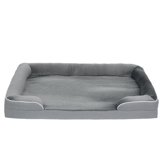 PawHut Dog Sofa Bed, Washable Pet Bed With Removable Cover And Non-Slip Bottom For Small, Medium And Large Dogs, Grey