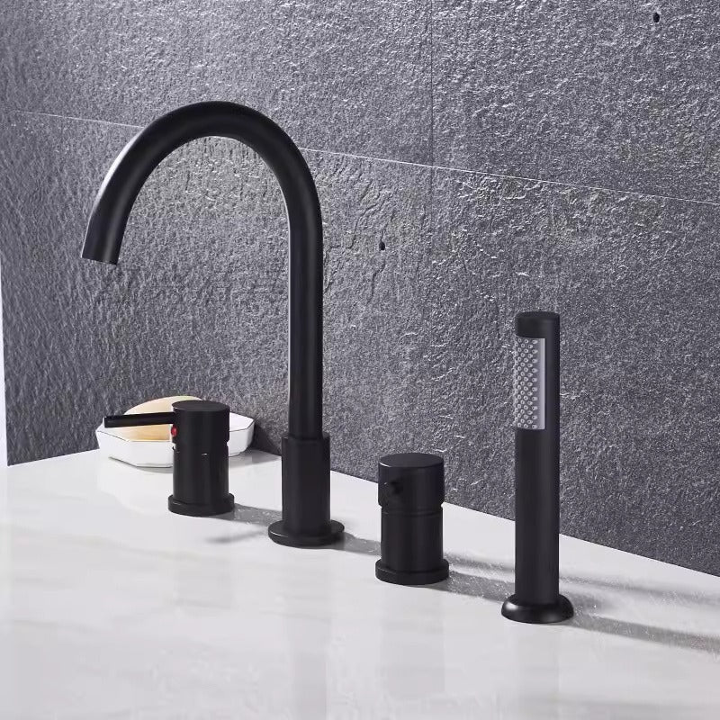Copper Split-Body Vertical Four-Hole Bathtub Faucet