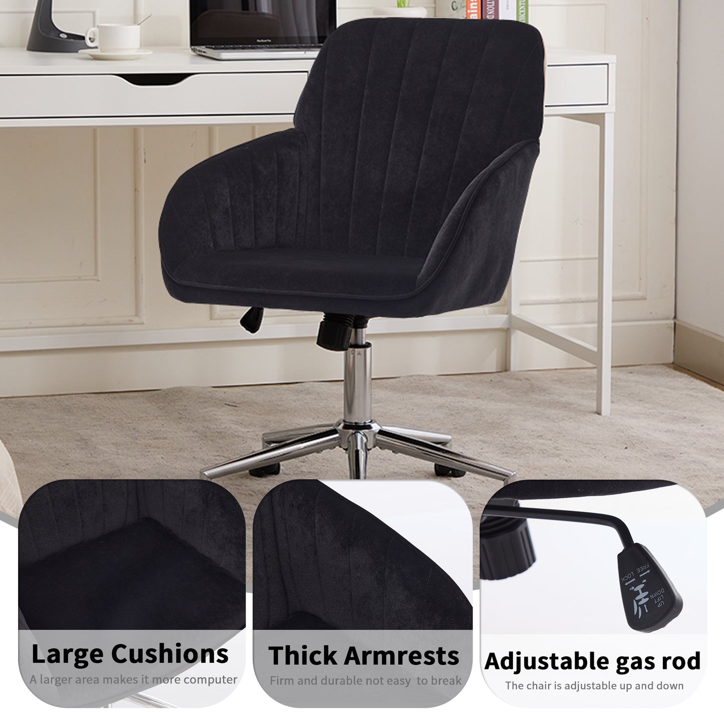 TY Adjustable Office Chair, Home Bedroom, Ergonomic Swivel Chair, Backrest Seat, Comfortable For Long Sitting