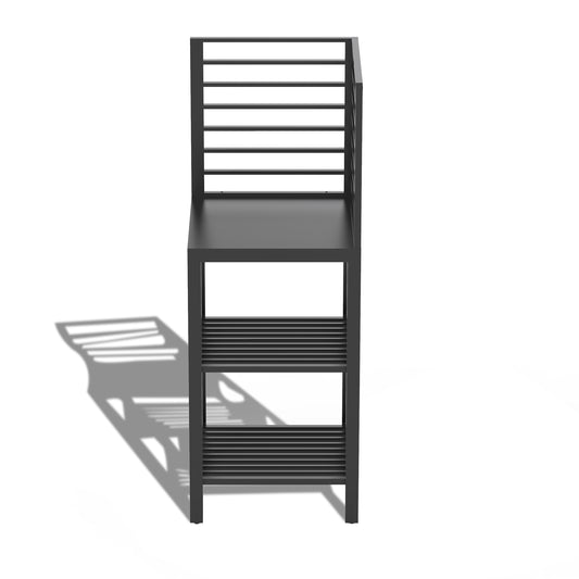 Outdoor Kitchen Island With Storage, Aluminum Kitchen Storage Island Outdoor Prep Table With Double Storage Rack, Freestanding Outdoor Corner Cabinet With Protective Cover Indoor Outdoor
