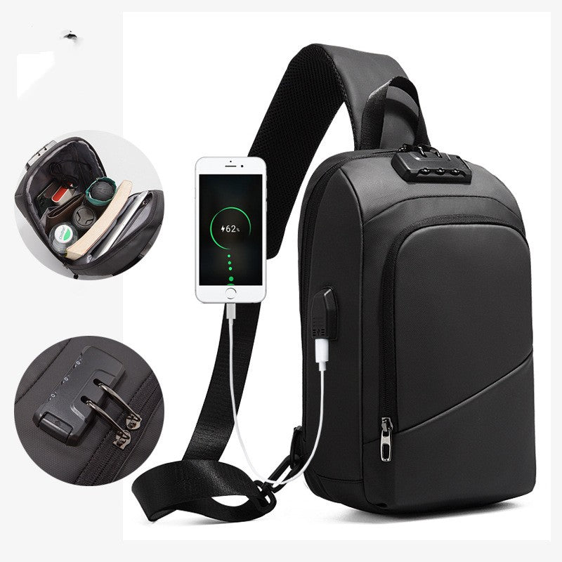 Men's Fashion Shoulder Bag Charging Anti-theft