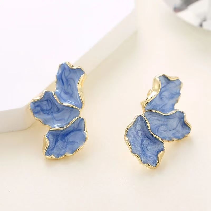 Simple Three Flower Petal Earrings, Elegant High-end Stylish Accessories