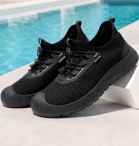 New Summer Men's Mesh Breathable Shoes, Slip-on Lazy Sneakers, Non-slip Soft Sole Outdoor Casual Footwear