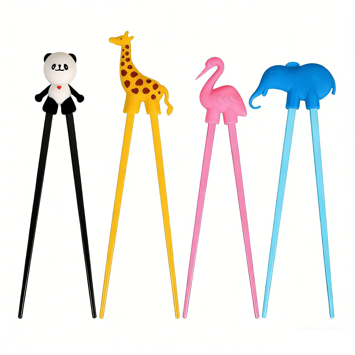 Training Chopstick Set With 4 Different Animal Designs - Colorful Chopsticks For Meals In A Cheerful Design - Print Art - Production Supplies