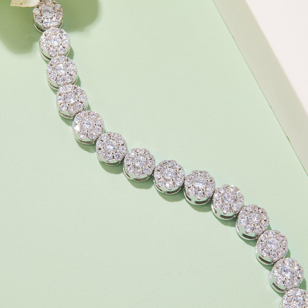 S925 Sterling Silver 2mm&1.2mm Moissanite Cluster Tennis Bracelet 18cm 297pcs D Color VVS1 GRA Certified Platinum Plated Gift Box