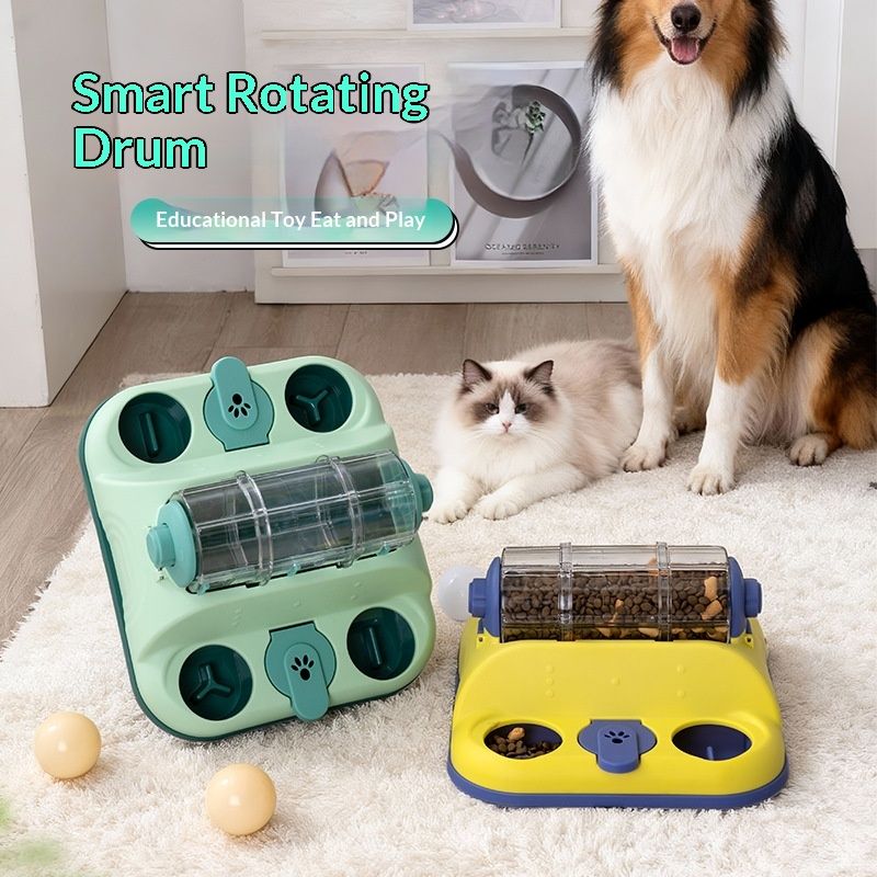 Pet Toy Food-dispensing Cat Slow Feeder Rolling Bowl