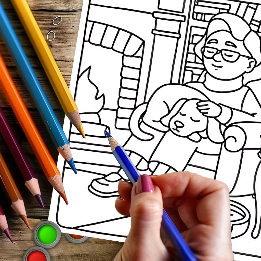 28 Pages Cozy Dogs Coloring Book Coloring Book For Adult Stress Reduction Colouring Book Valentine's Day Gifting, Birthday Party Gift, Drawing Supplies, Christmas Gift, Back To School Supplies