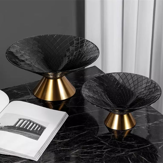 High-end Light-luxury Tea Table Snack And Candy Tray Dried Crystal Glass Fruit Bowl