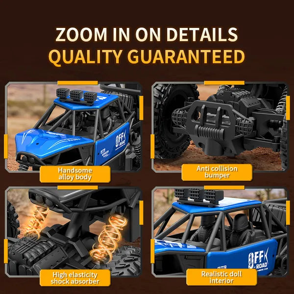 All-terrain Electric Toy Car, Alloy Car, 1-20 Scale Model Car, 2.4GHz R&C Off-road Car, High-speed Car, With Headlights And Shock Absorption, Birthday Gifts For Kids Over 3 Years Old