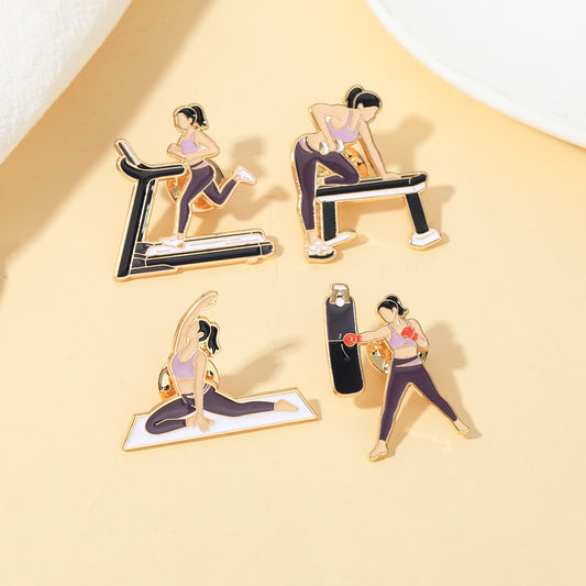 Fitness Alloy Brooch Running Backpack Small Gift