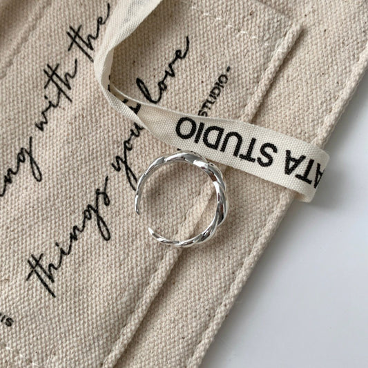 Korean Style Irregular Plain Band Ring For Women, INS Niche Design, Anti-Fade Adjustable Open Ring