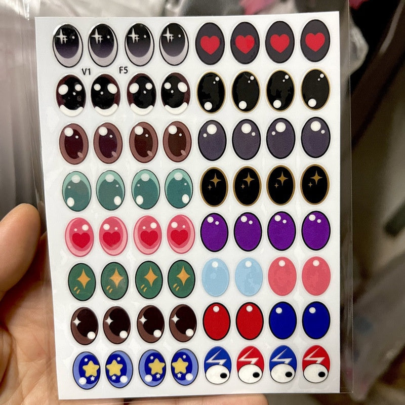 Macaron Colored Contact Lens Makeup Eye Stickers, Handmade DIY Doll Eyelash Stickers, Sit-down Stickers Eyes