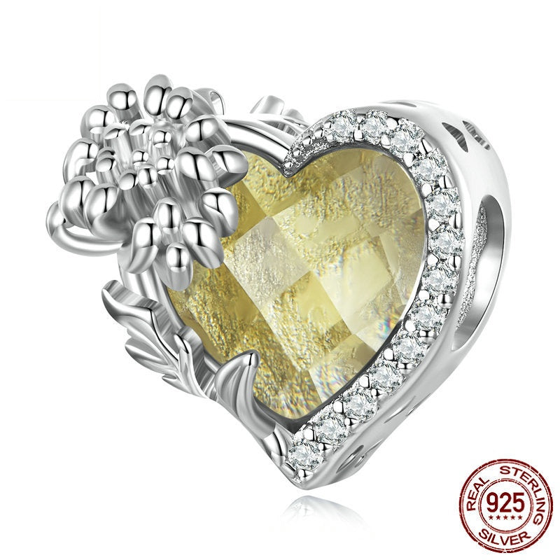 December Birthstone Bracelet Bead Heart Bead Accessories