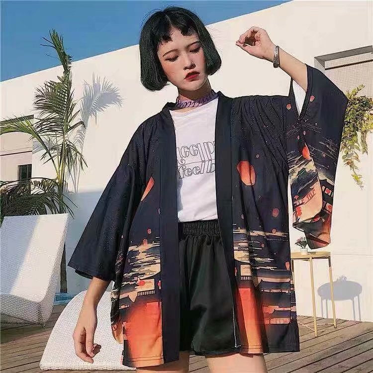 Women's Korean-style Chinese-style Tang Suit Trendy Three-quarter-length Robe
