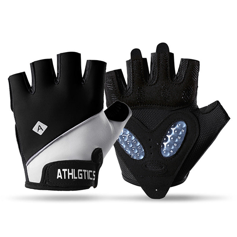 Cycling Half-Finger Outdoor Fitness Sun Protection Fishing Ice Silk Thin Gloves