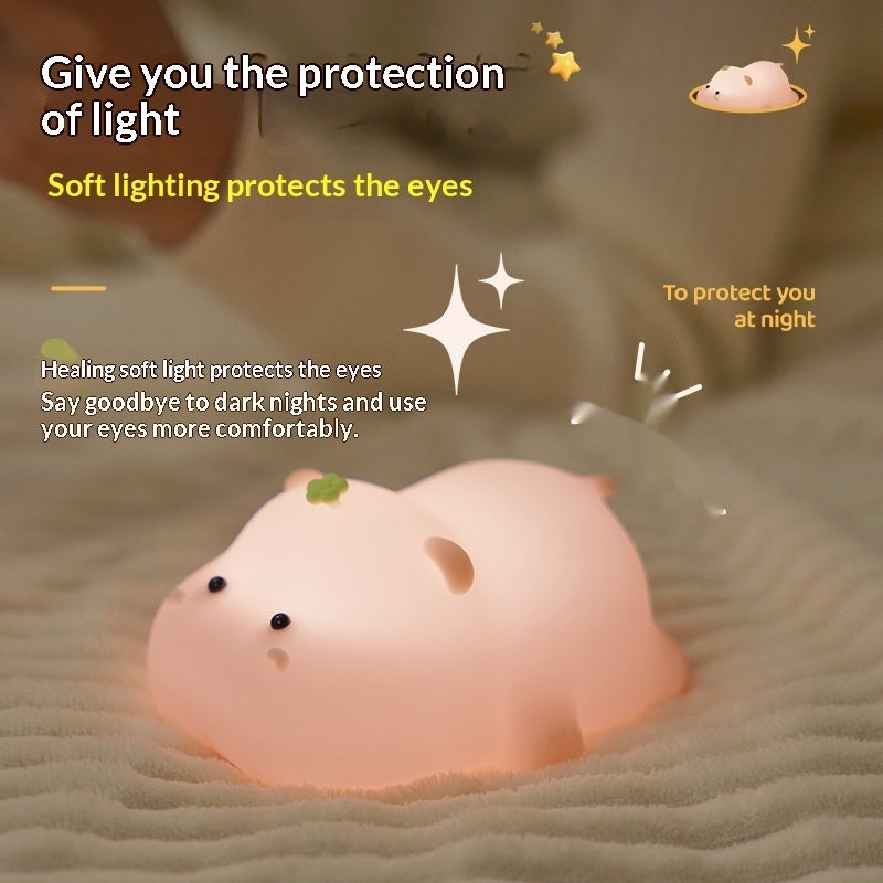 Creative Hippo Silicone Bedroom Decor Eye Care Sleep Night Light