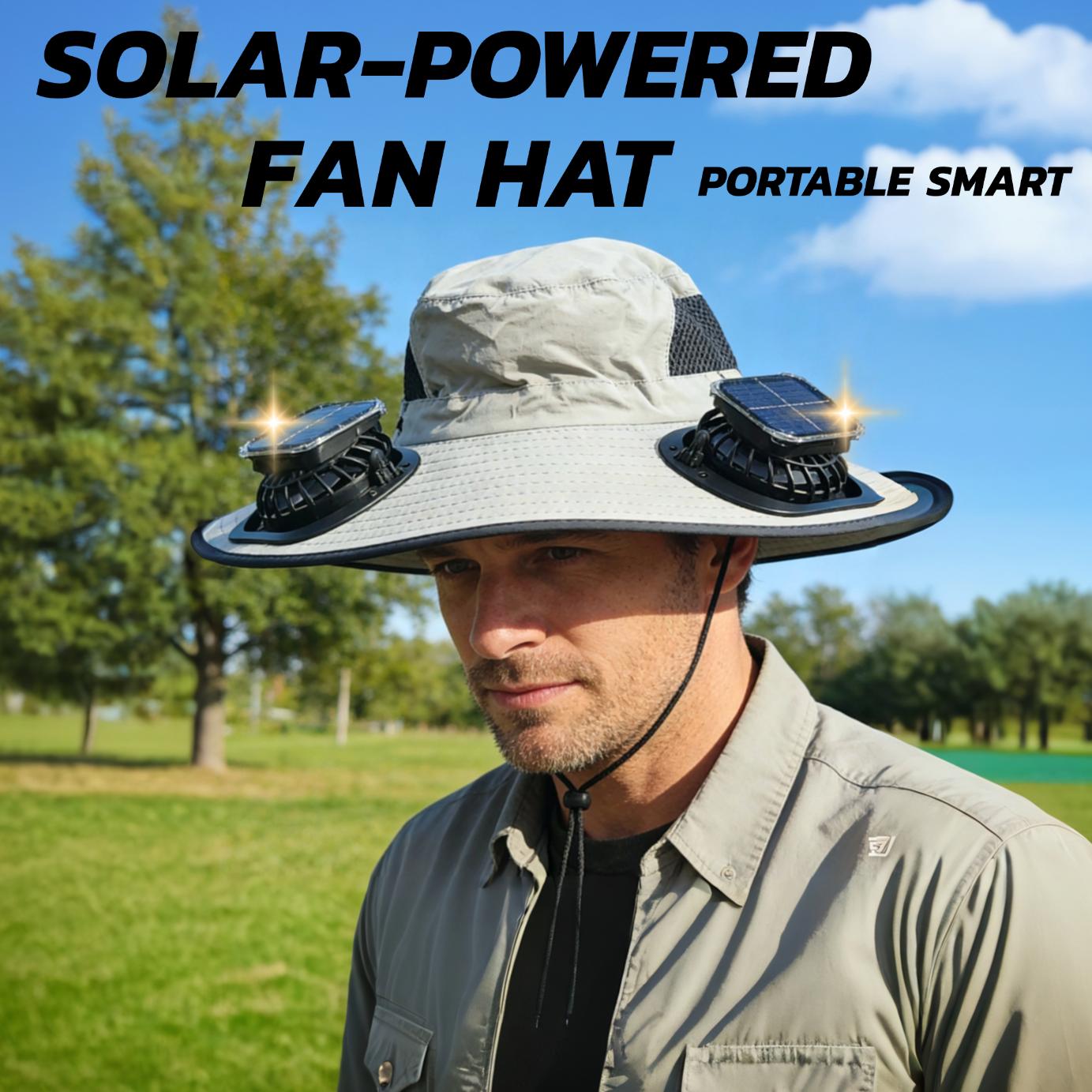 Portable Outdoor Sun Hat With Built-in Cooling Fan Wearable Design, Ideal For Outdoor Activities