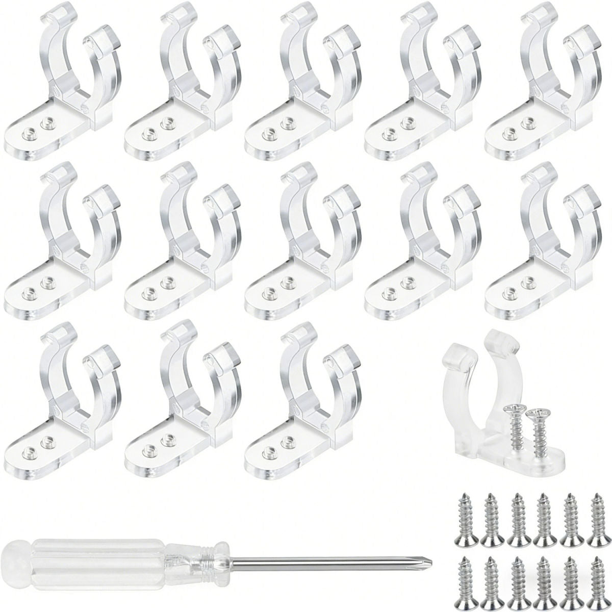 LED Strip Light Clip Set With 100 Clips, 200 Screws, And Installation Tool—a Handy Mounting Kit For LED Strip Lights And Hand Tools