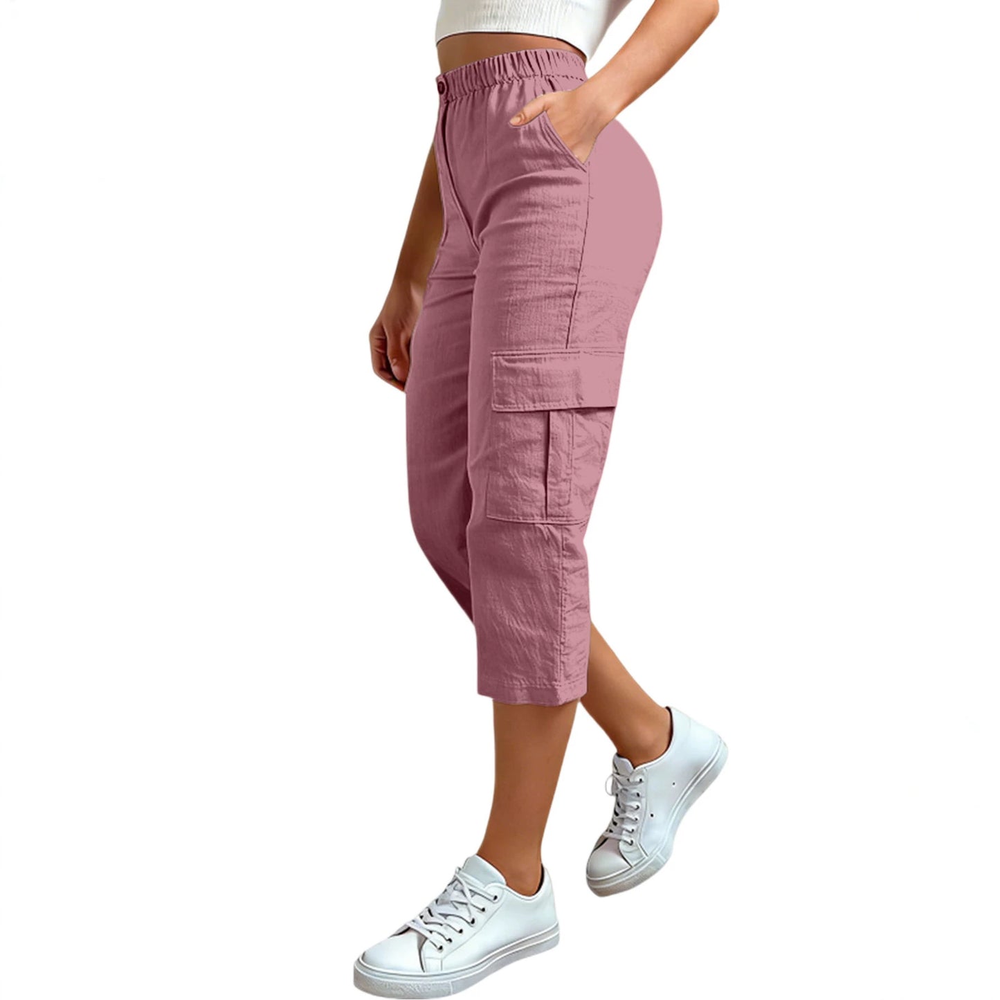 Loose-fit Casual Pants With Multiple Pockets Cross-border Fashion Cropped Trousers