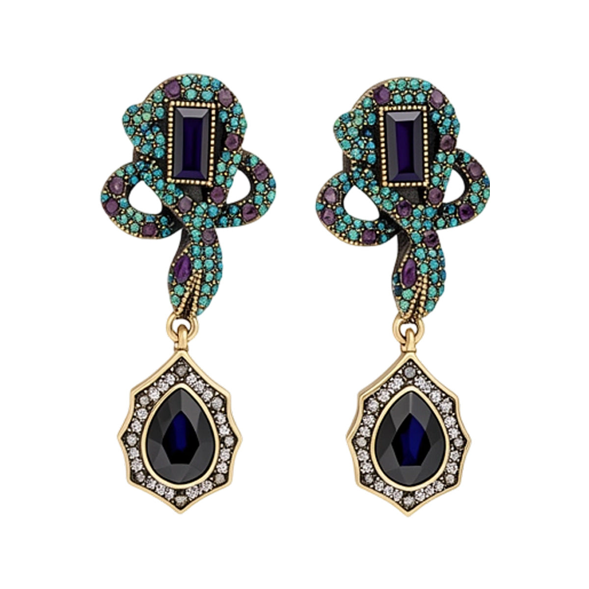 New Vintage Royal Court Floral Tassel Drop Earrings, Light Luxury Niche Design Elegant Versatile Women Ear Jewelry