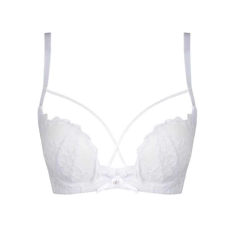Sexy Lace Half Cup Pure Desire Push-up Beauty Back Red Bra Set