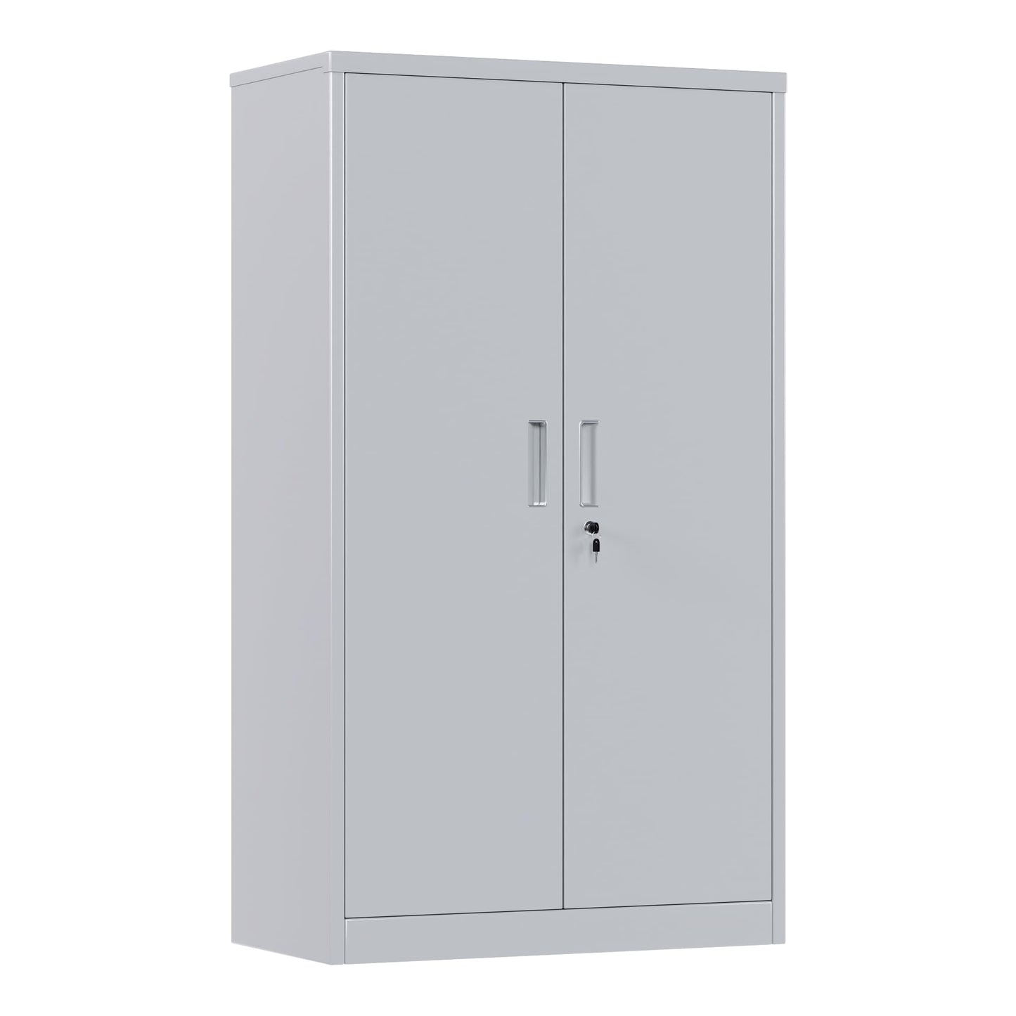 Metal Garage Storage Cabinet, Lockable Steel Storage Cabinet With 3 Adjustable Shelves For Garage, Office, Home, Assembly Required, Gray