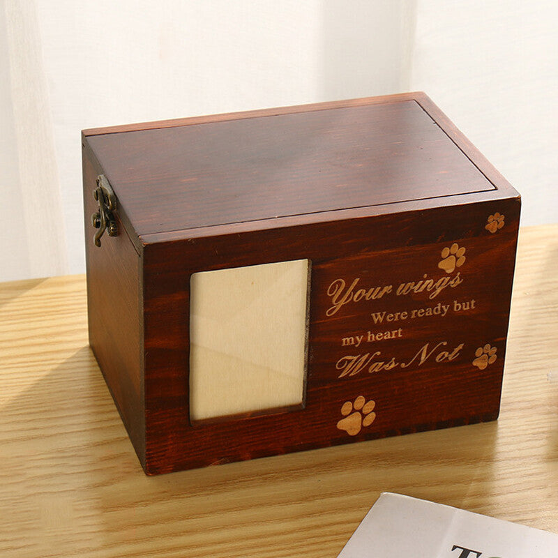 Pet Cremation Urn Ash Urns For Dogs Casket Wooden Box Commemorate Memory Box