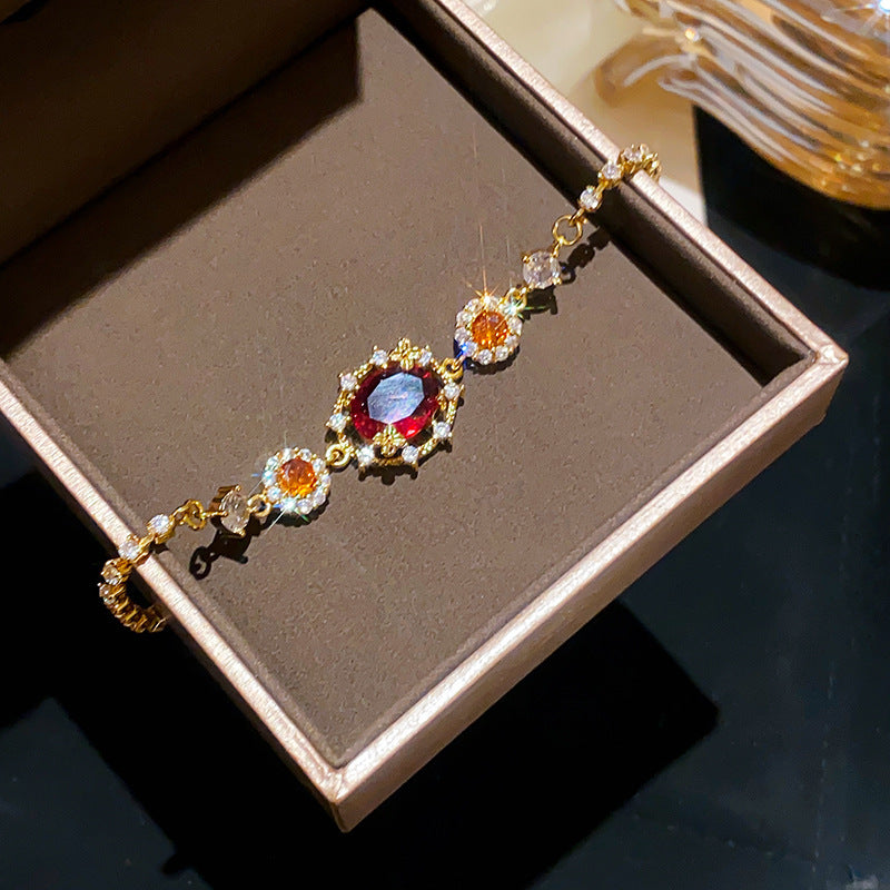 Parisian Style Oval Zirconia Bangle Gift Box Included Elegant Bracelet Perfect Present