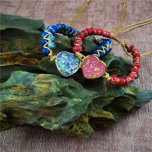 Colorful Heart Accessories Stylish Stone Bracelet