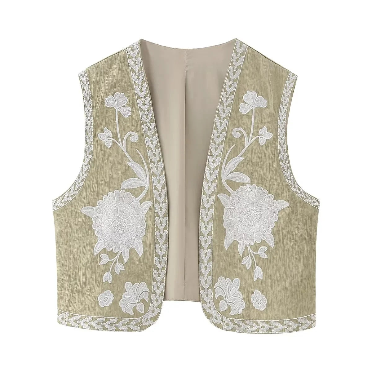 Summer Womens New Multi-color Embroidered Open-front Vest
