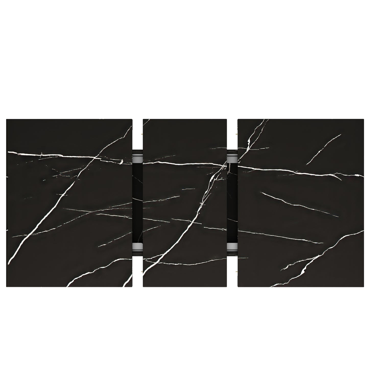 Telescopic Dining Table  120-160x75cm , Table, Kitchen Table, Extendable Table, Extendable To 120-160cm With The Help Of Internal Inserts, For Kitchen And Living Room, Dining Table With Black Marble P