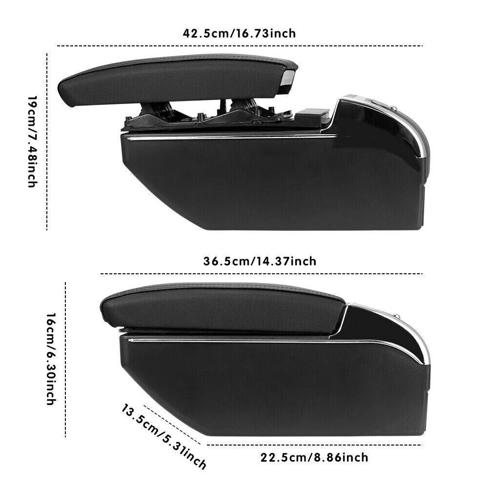Universal Car Storage Arm Rest Cushion Armrest Centre Console Box Leather Cover
