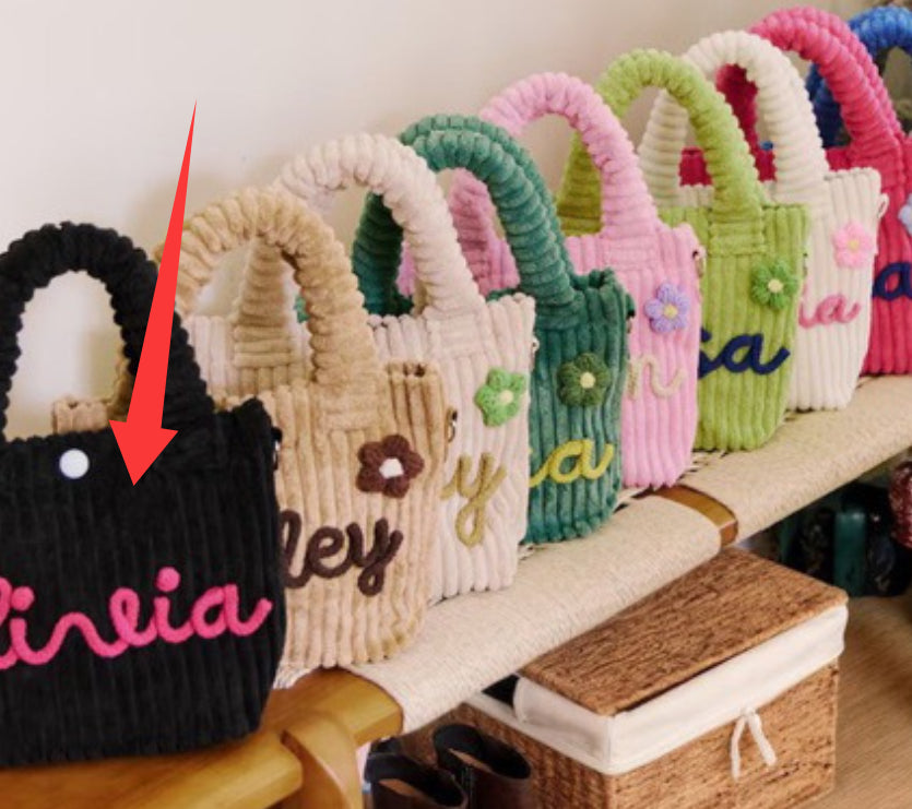 Personalized Hand-embroidered Name Cross-body Bag