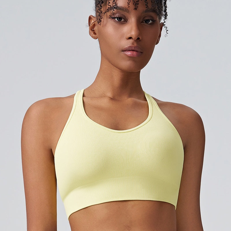 Watton Sports Underwear Women's High-strength Fixed Cup Shockproof Push-up Breast Holding Sexy Cross Beauty Back Yoga Vest