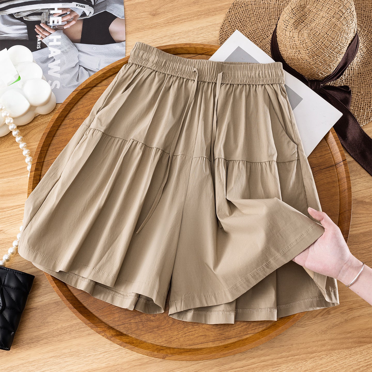 New Summer Lightweight Capri Pants High-waisted Culottes