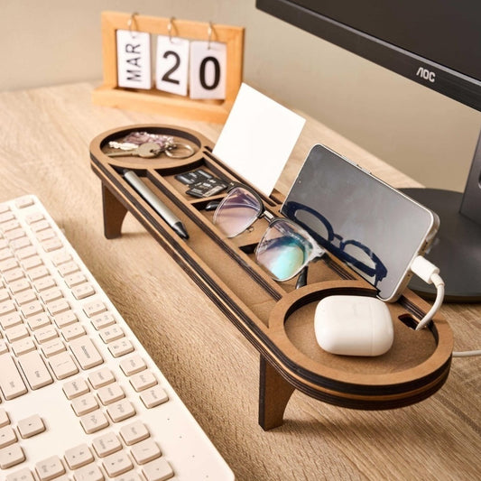 Cross-border Wooden Desktop Storage Box With Multiple Compartments For Monitors