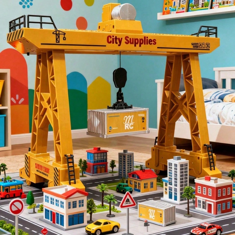 2.4GHz Remote Control Gantry Crane, Assemble It Yourself. A 118 Scale, Lifelike Construction Site Truck. Educational, Fun, And A Great Gift For Kids 6. Forklift, Construction, Toy Truck