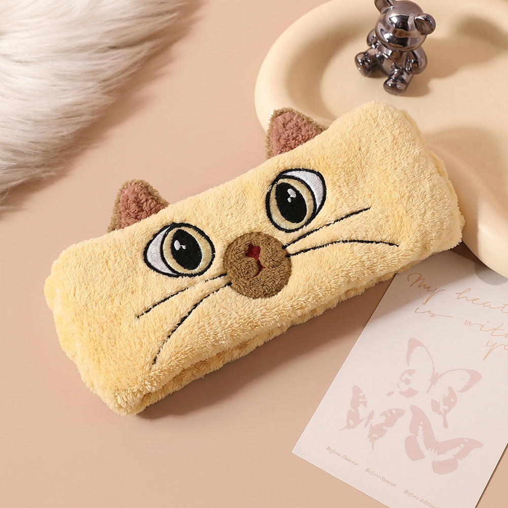 New Cartoon Cat Face-Washing Hairband Womens Toiletries-Only Headband