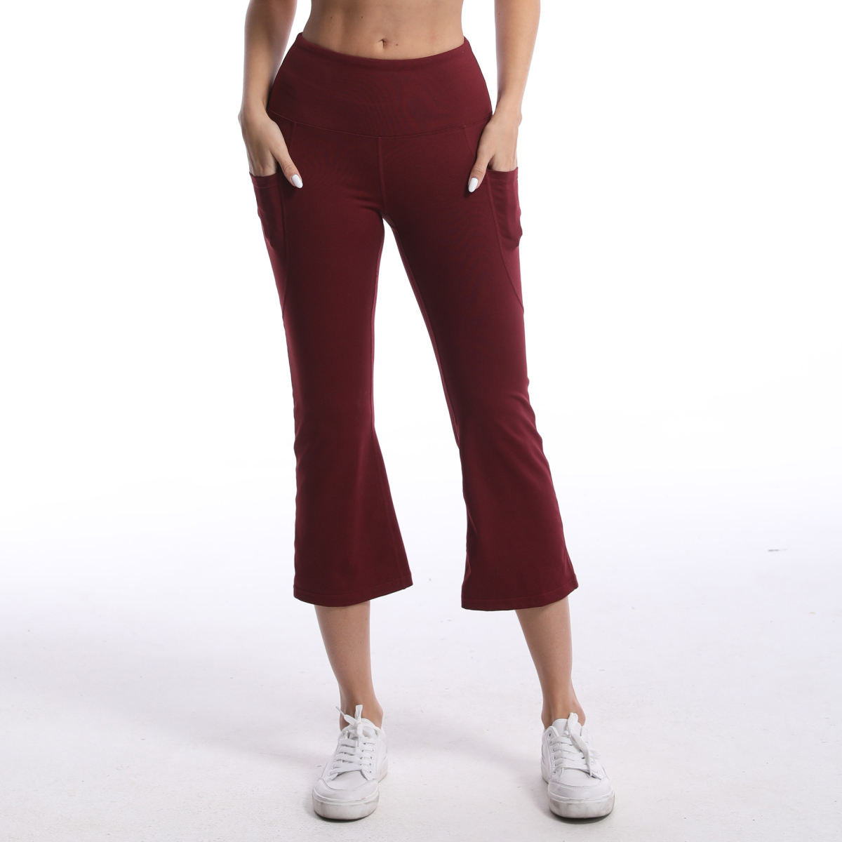 Pocket Solid Color Stretch Hip Lift Sports Nude Feel Yoga Leggings