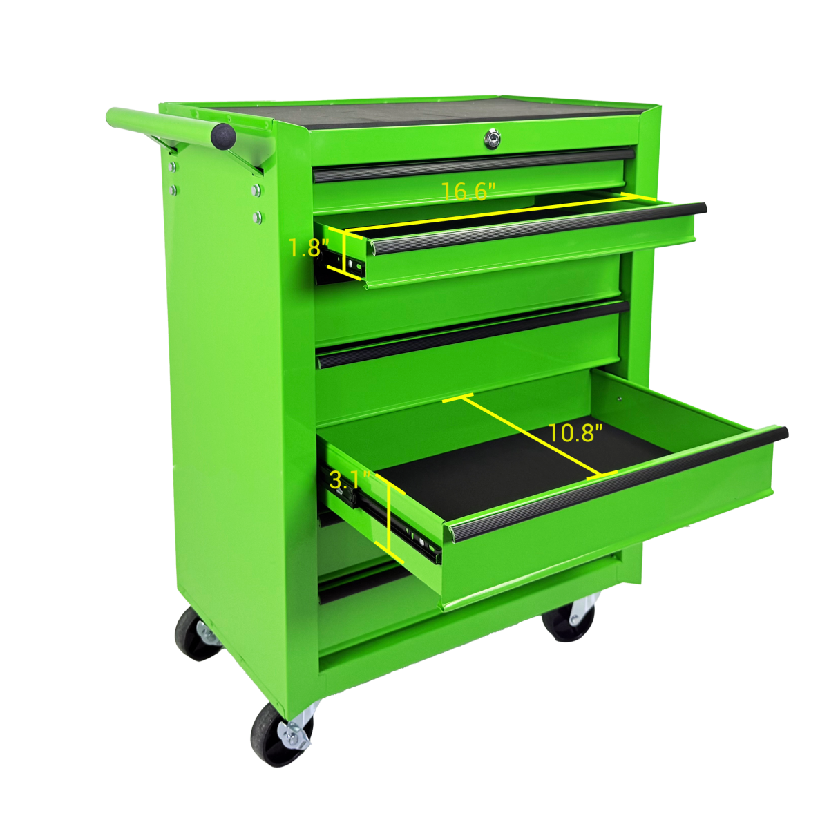 Rolling Metal Tool Chest with 7 Drawers, 20" 7-Drawer Tool Chest Cabinet with Ball Bearing Drawer Slides, Steel Tool Storage Box Organizer -GREEN