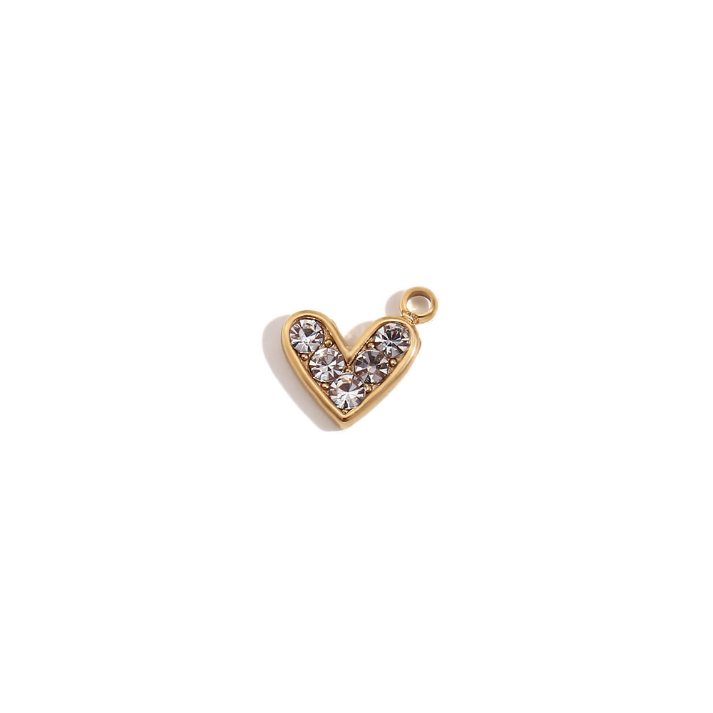 Mini And Simple Ornament Accessories 18K Gold Micro Inlay Colorful Crystals