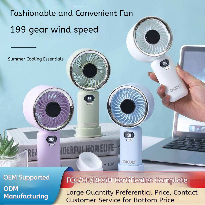 KP-F30 New Model Handheld Fan Factory High Speed Digital Display Includes Base Hot Selling Item Long Battery Life