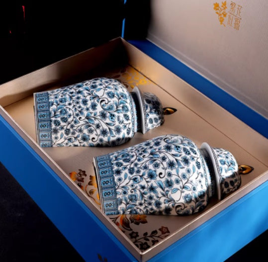 Exquisite Colorful General Jar Double Ceramic Tea Packaging Empty Gift Box