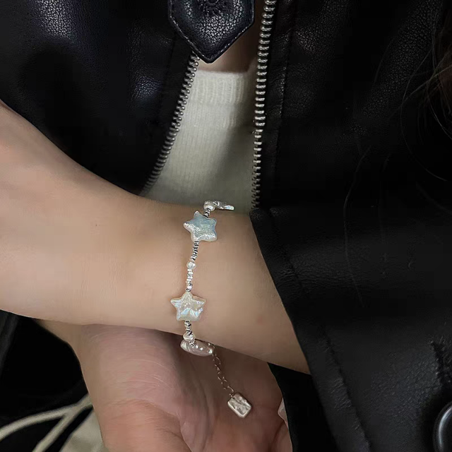 1pc 999 Sterling Silver Baroque Pearl Bracelet, Delicate Luxurious Style, Perfect For Daily Wear And Valentine's Gift
